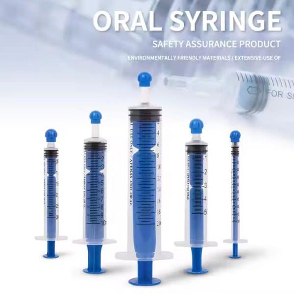 plastic tip cap feeding syringe