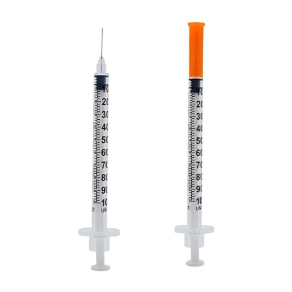 dual insulin syringes with without cap