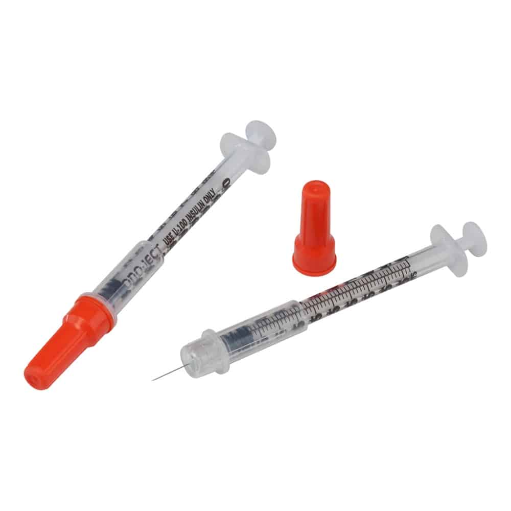 insulin syringes with safety caps