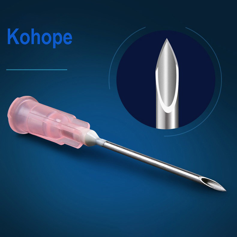 ultra thin wall insulin delivery needle close up view