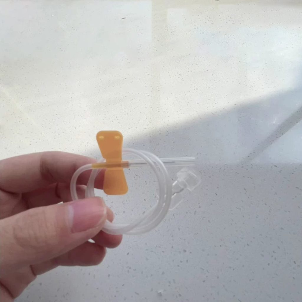 livestock iv infusion butterfly wings close up detail view