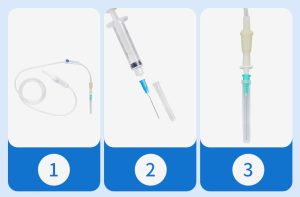 multiple gauge syringe needle assortment medical application display