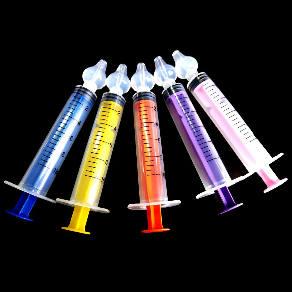 Colorful Infant Nasal Irrigation Syringe Angle Views