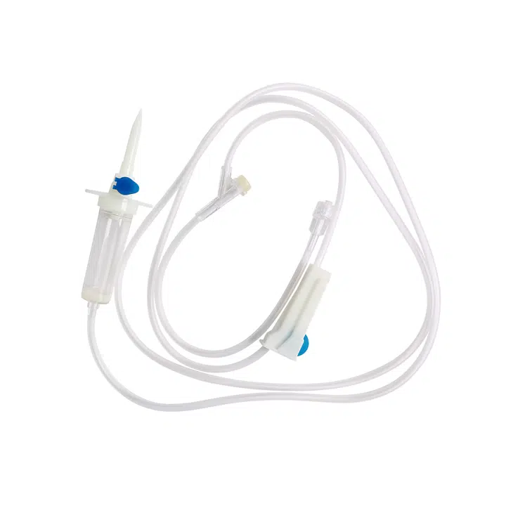 blue sterile y site iv tubing blue packaging display
