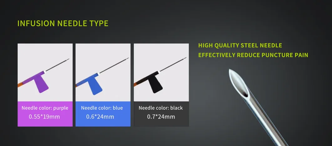 disposable scalp iv set needle closeup