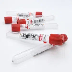 red cap blood collection tube rubber stopper