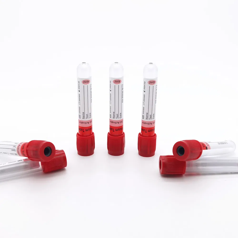 red top vacuum blood tube interior coating