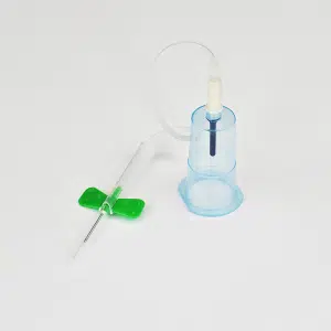 vacutainer blood needle holder side view transparent tubing detail