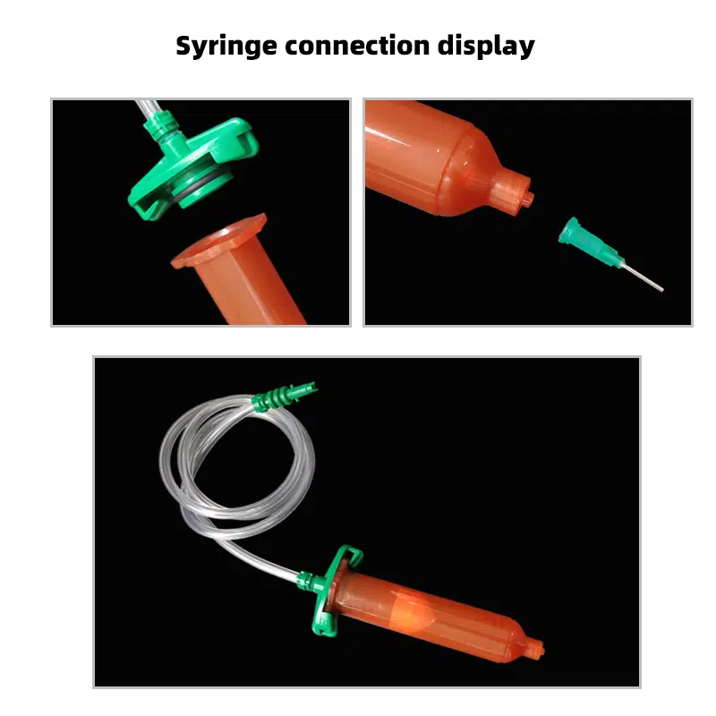 amber oral syringe plunger seal detail precision mechanism