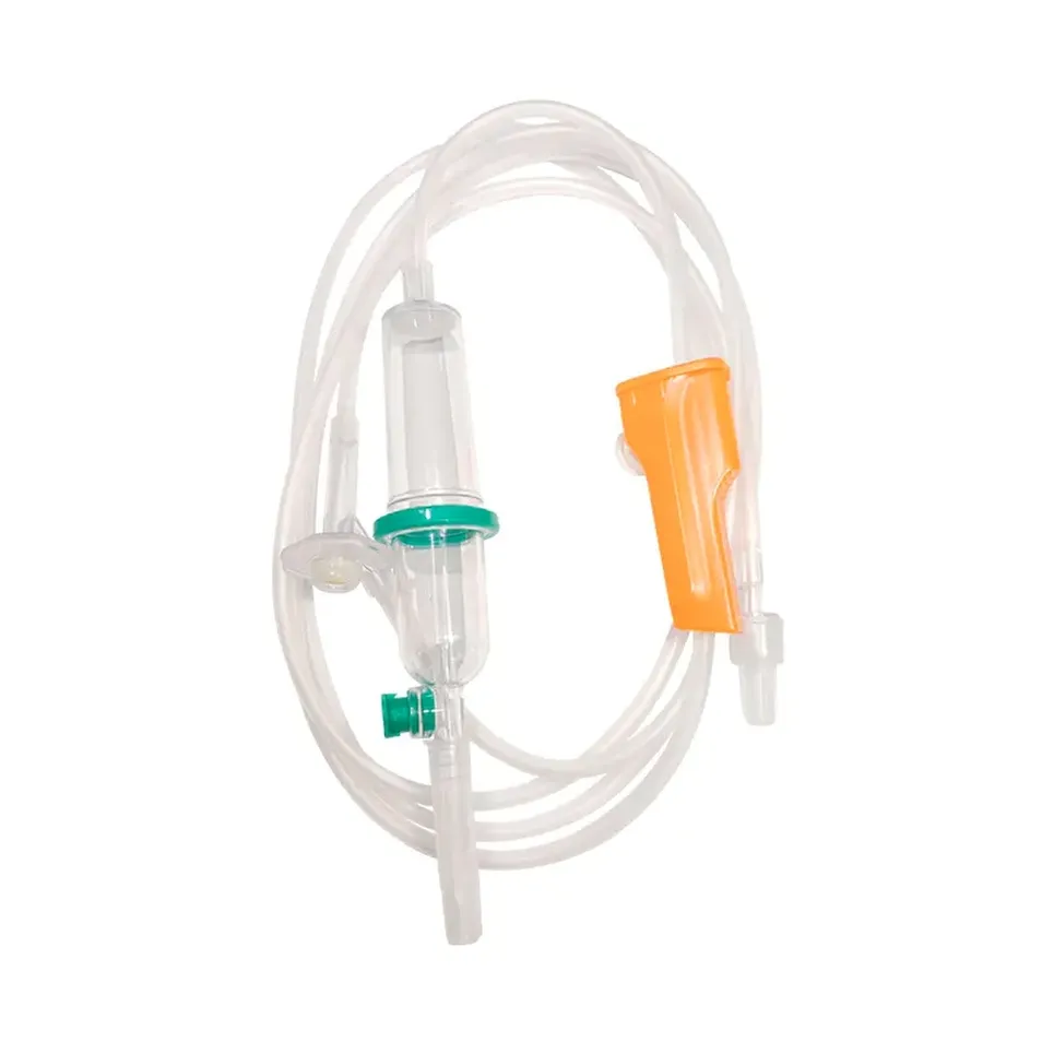 complete double chamber infusion set auto stop full display