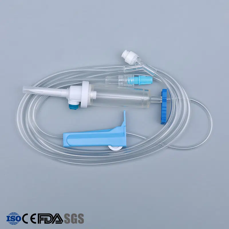 Professional Y Infusion Set: Your Trusted Medical Infusion Manufacturer for Disposable Medical Infusion Solutions Kohope Y infusion set full layout showing drip chamber, vented spike, flow regulator and medical infusion components