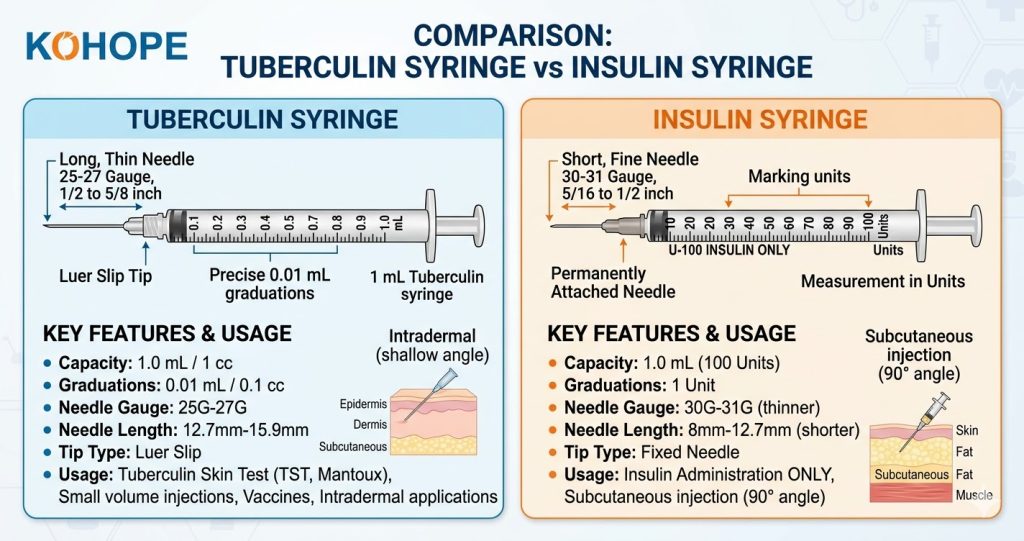 Tuberculin Syringe vs Insulin Syringe: Key Differences, Uses, and How to Choose Tuberculin Syringe vs Insulin Syringe