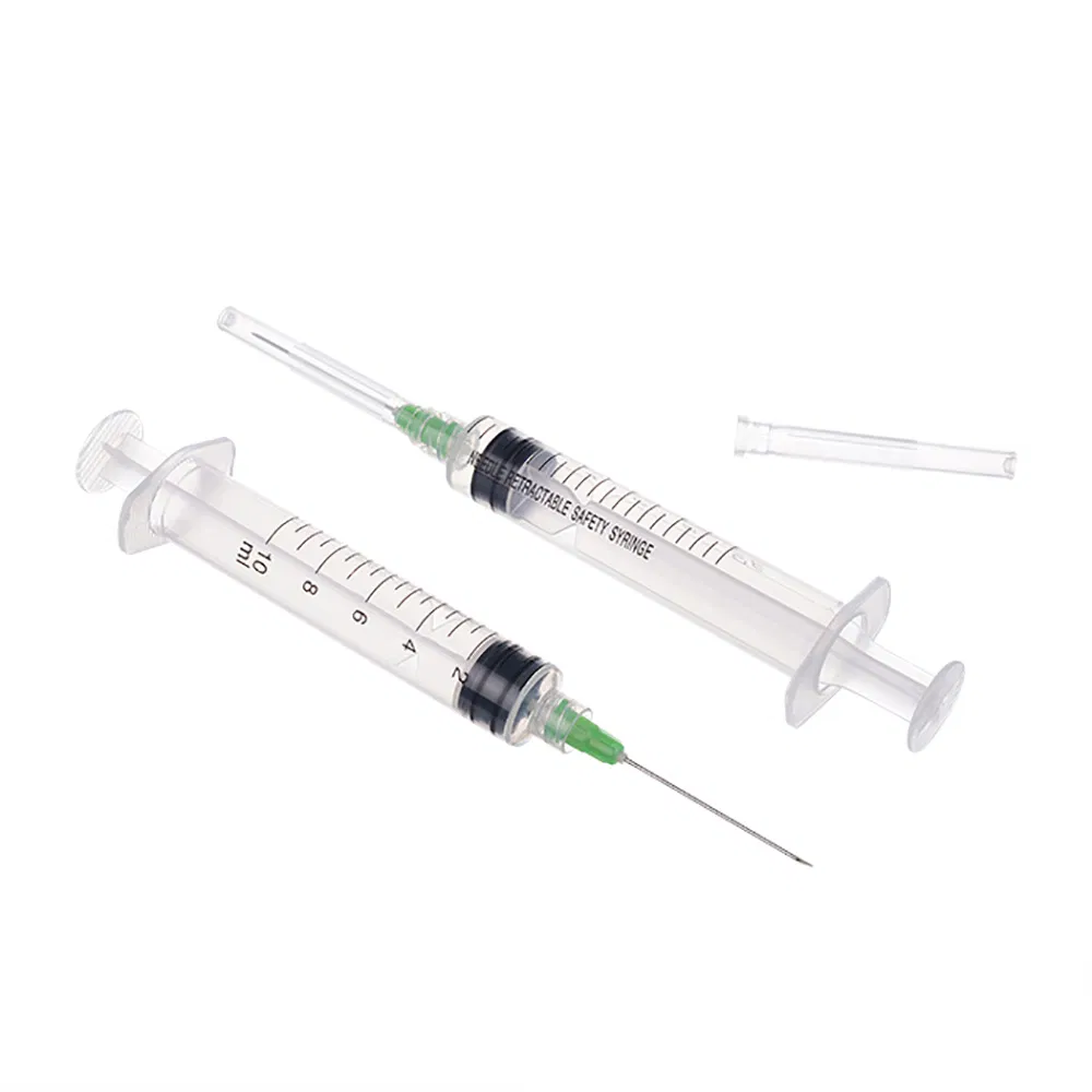 auto disable medical syringe dual pack front view