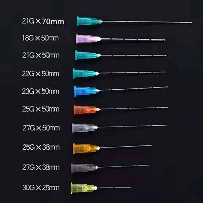 blunt filter needles gauge progression large to small