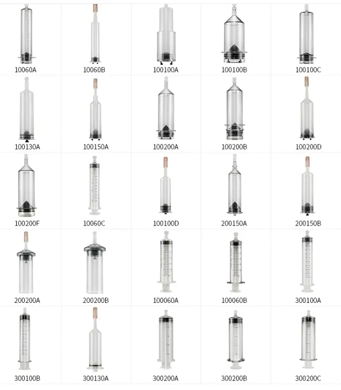 Polycarbonate syringes factory customization options showing luer lock luer slip and ENFit tip configurations