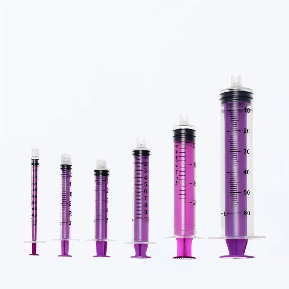 Purple Enteral Syringes - Complete Size Range from 1ml to 100ml with ENFit Connector