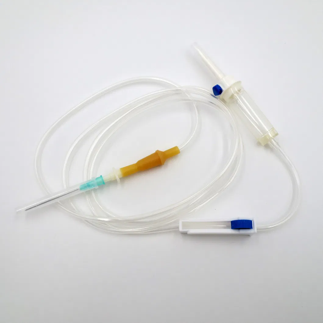 Professional Y Infusion Set: Your Trusted Medical Infusion Manufacturer for Disposable Medical Infusion Solutions Complete disposable medical infusion set by Kohope Medical Infusion Manufacturer showing flow regulator and connector