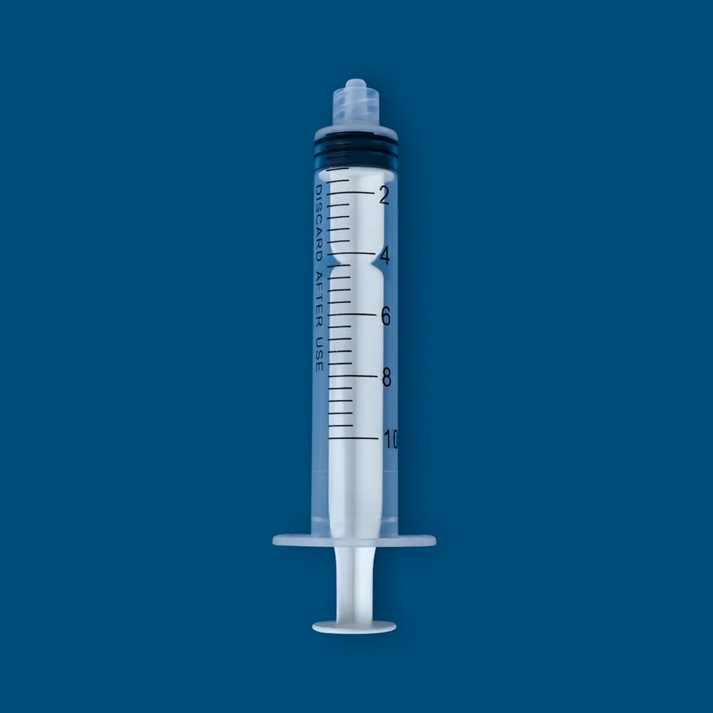 10mL Luer Lock Syringe without Needle - Sterile Large Volume Syringe for Laboratory Reagent Transfer