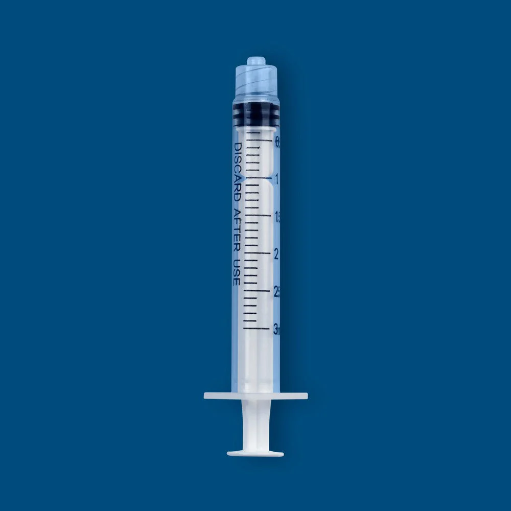 3mL Luer Lock Syringe without Needle - Sterile Medical Grade Syringe for Clinical and Laboratory Applications