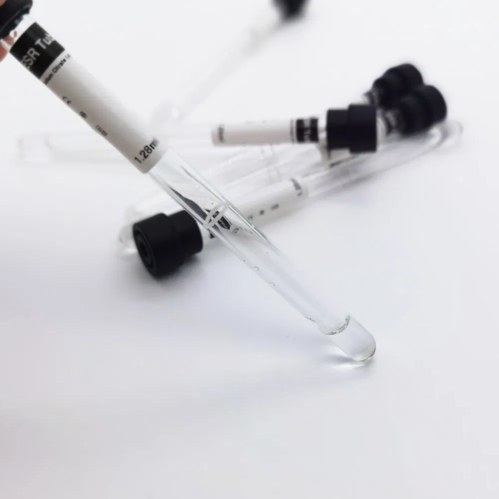 ESR Tube black cap top view 8x120mm medical grade tube