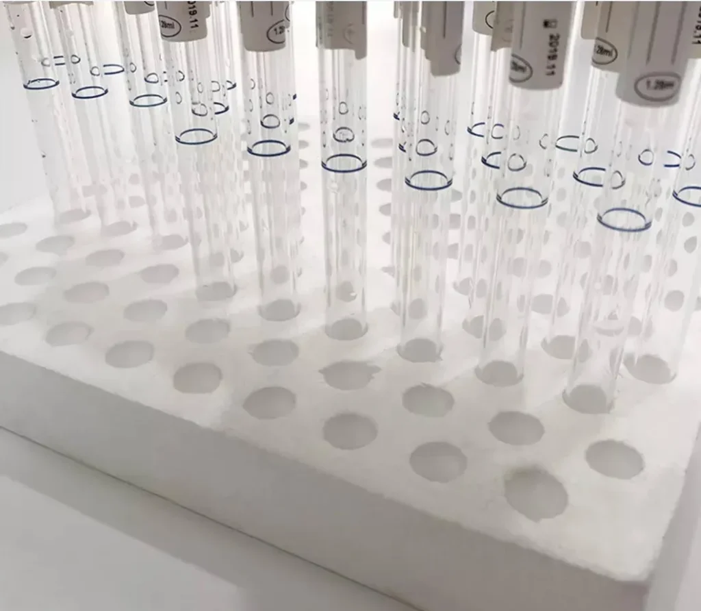 Packaging detail closeup ESR Tube sterile wrapper magnified view