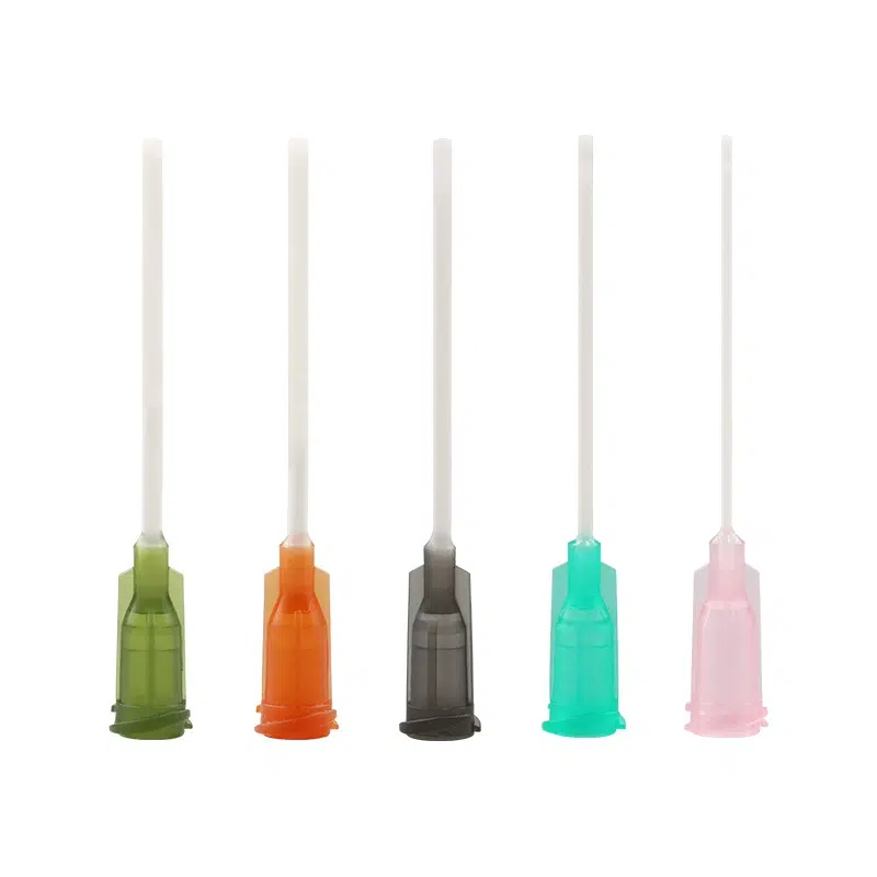 PP medical needles 5-color collection featuring essential gauge set for pharmaceutical and electronics dispensing