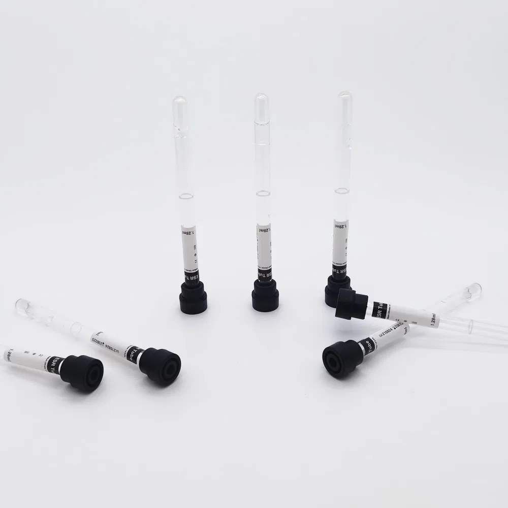 Sodium Citrate Tube for ESR testing side angle with black cap