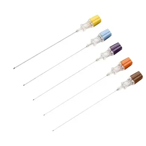 Color coded spinal needles collection showing different gauge sizes