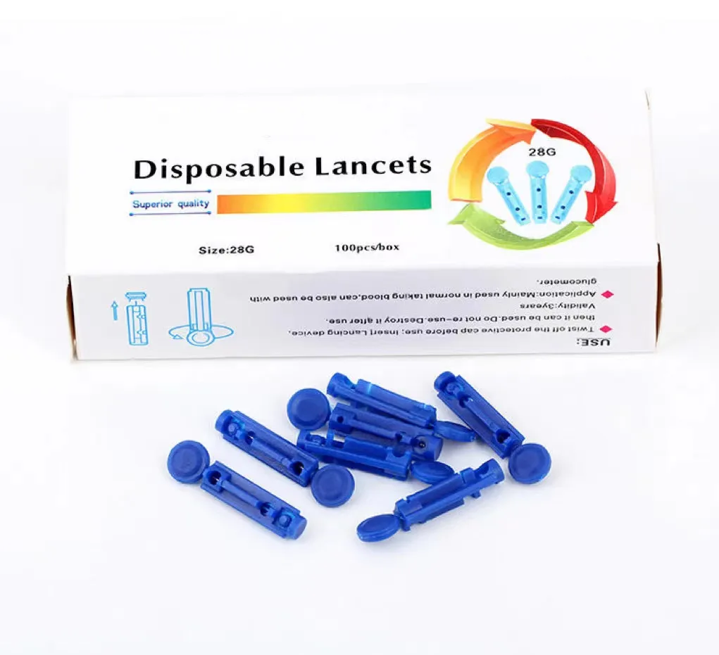 Individually packaged sterile blood sugar lancets with gamma irradiation seal