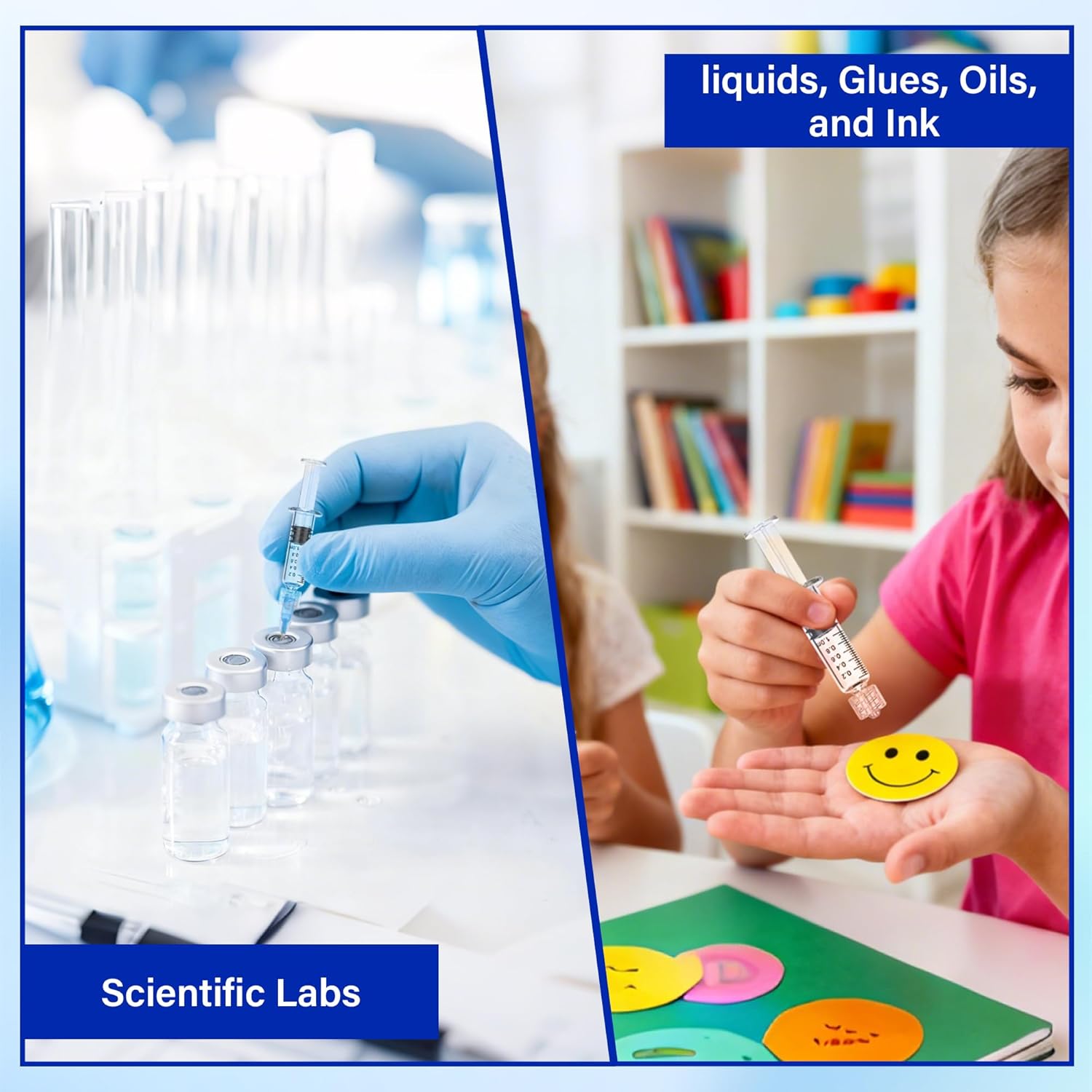 Laboratory technician using 1ml glass syringe for precise chemical sample handling and testing