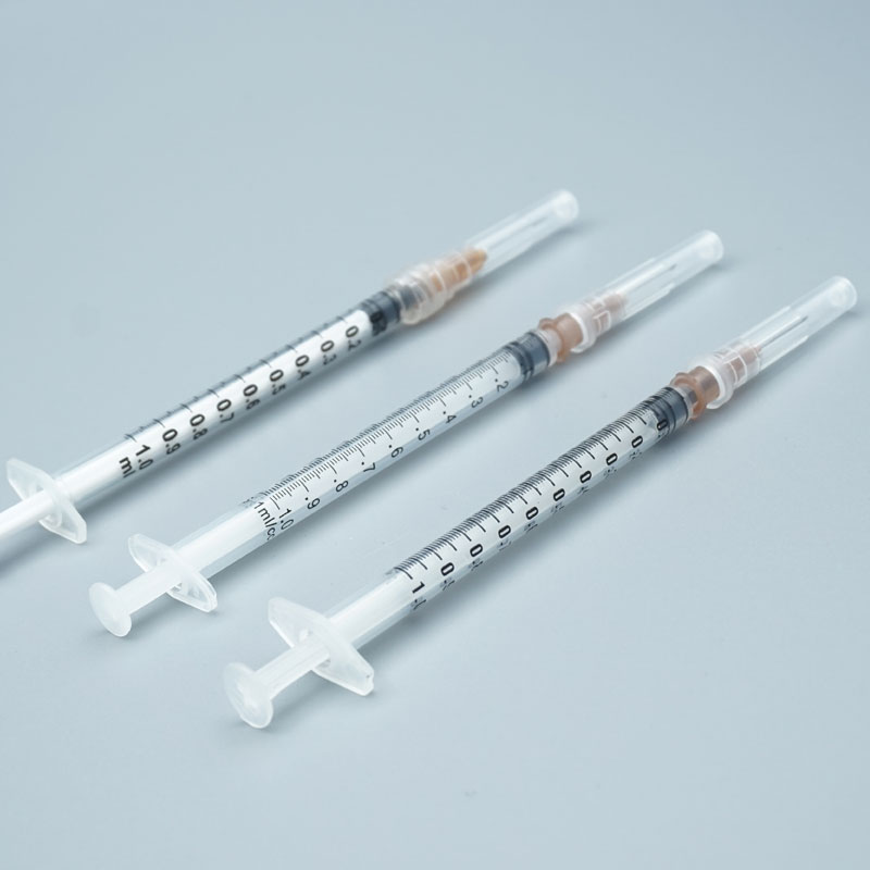 Luer Lock tip close-up on 1ml sterile no needle syringe