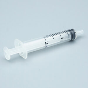Oral Syringe Hypodermic Needle 2ml Syringe Side Angle Detail View