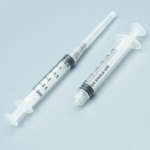 3ml Syringe Insulin Syringe Hypodermic Needle Luer Lock Syringe Full Front View With And Without Needle Medical Use