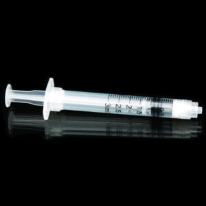 Retractable safety syringe with luer lock fitting - front view