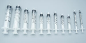 Syringe supplies collection featuring 1ml 2ml and 2.5ml sizes